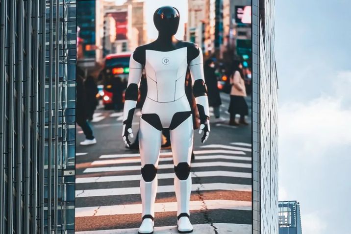 2026년 서울 강남역의 peaq 로봇 옥외광고