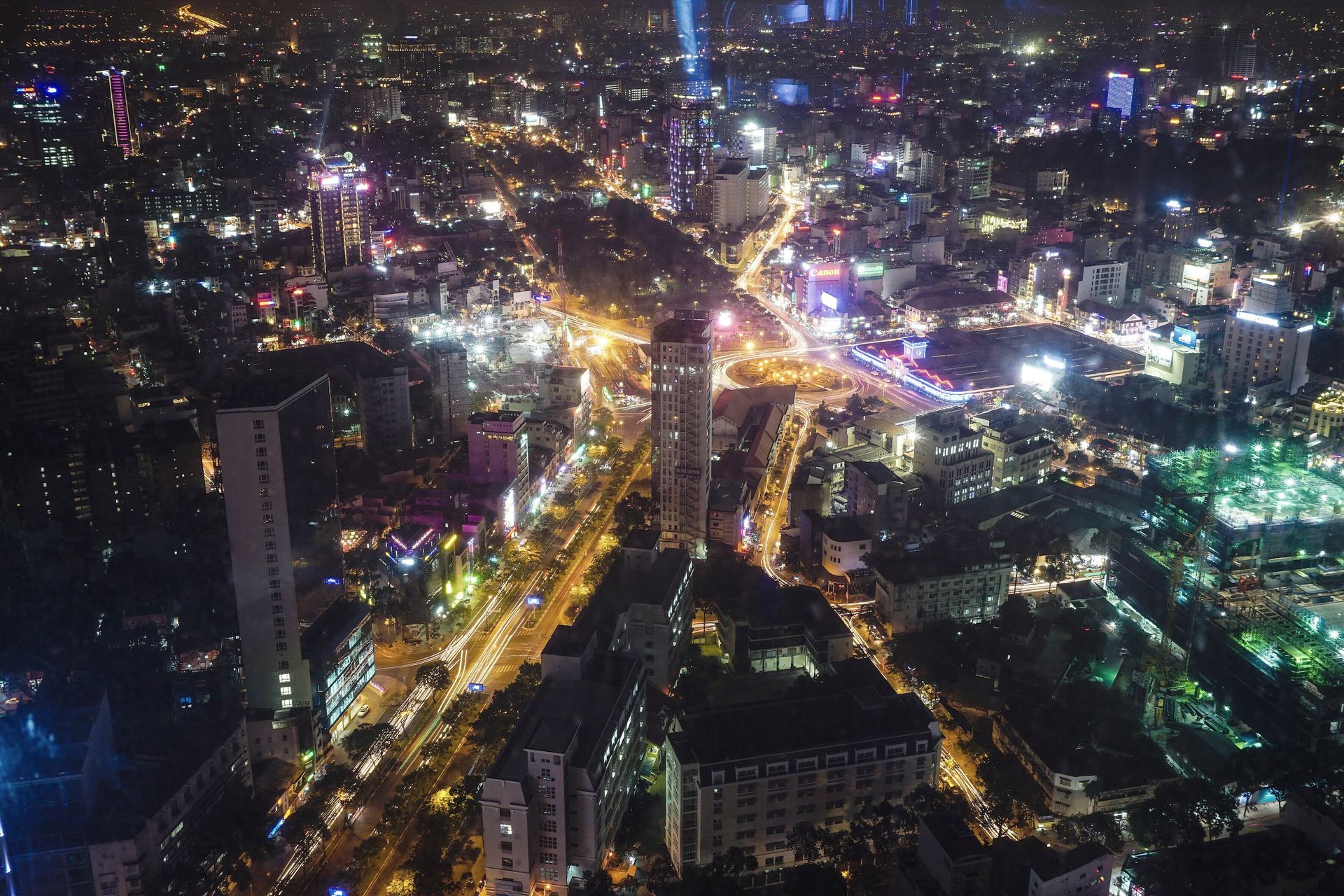 Ho Chi Minh City at night, seen from above