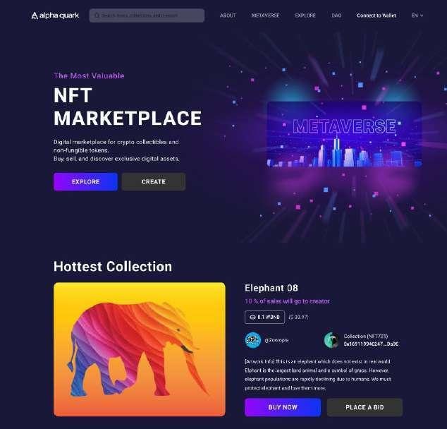 NFT marketplace · Official whitepaper 2024 · Alpha Quark · public media archive