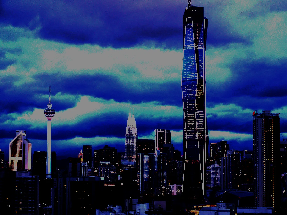 Kuala Lumpur skyline with Merdeka 118, KL Tower, and the Petronas Towers