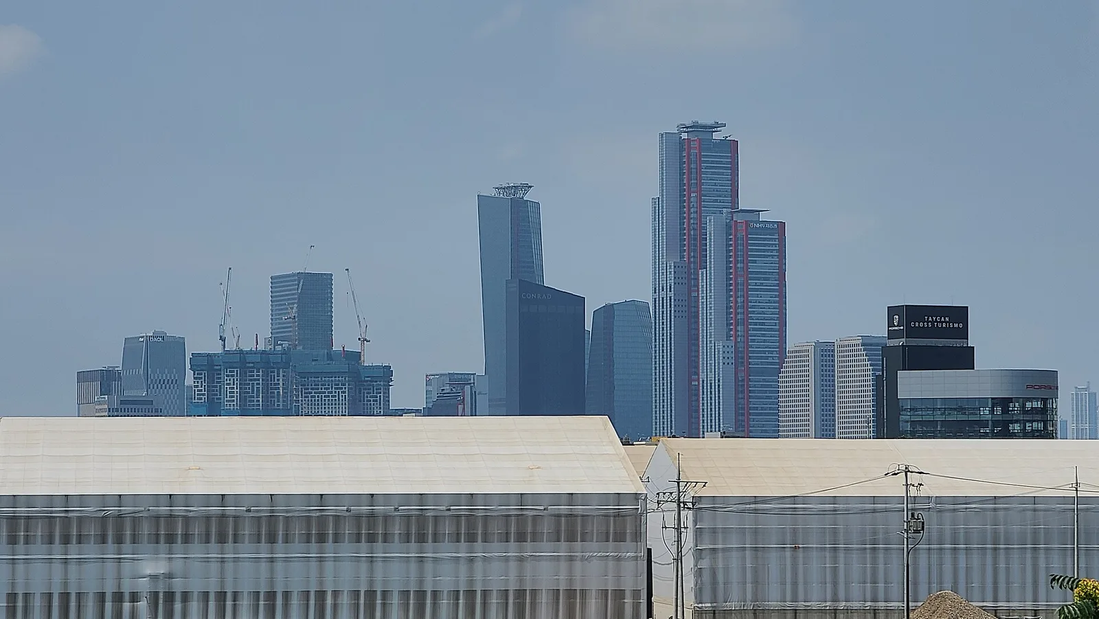 Yeouido Skyscrapers from Yongsan Station — editorial context