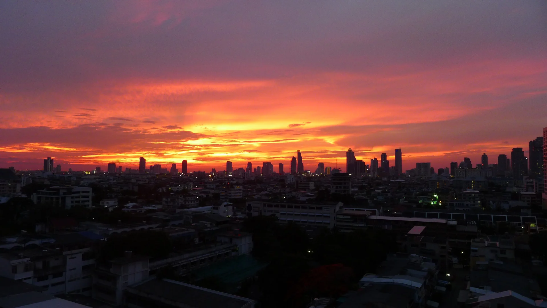 Bangkok - City skyline at sunset — editorial context
