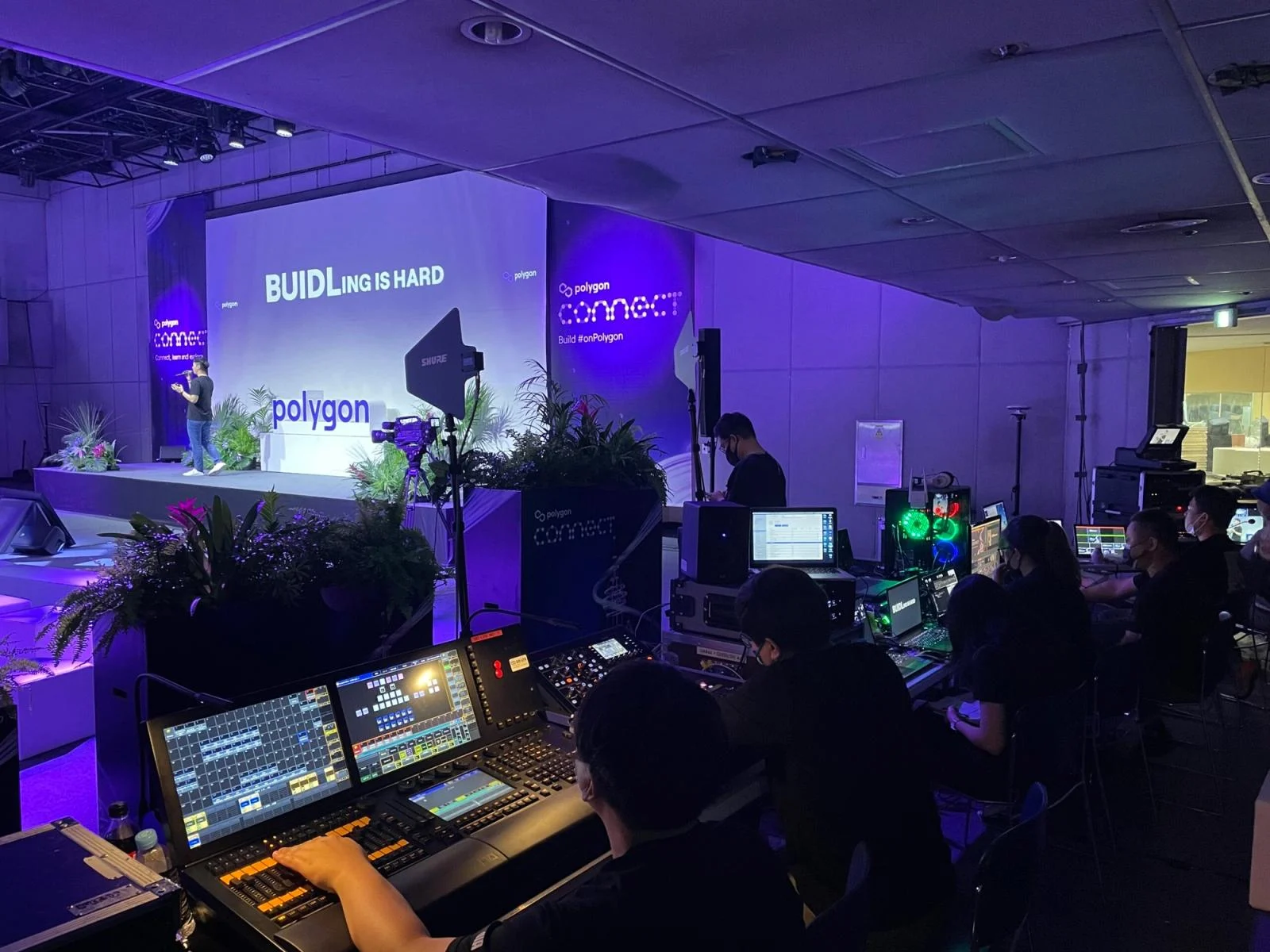 Polygon Connect Korea stage and production team, Seoul, 2022 — editorial context